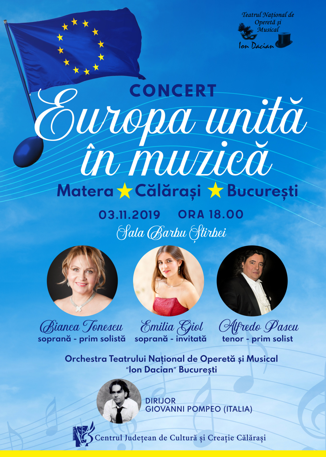 EUROPA UNITA IN MUZICA – 03 NOIEMBRIE ORA 18.00